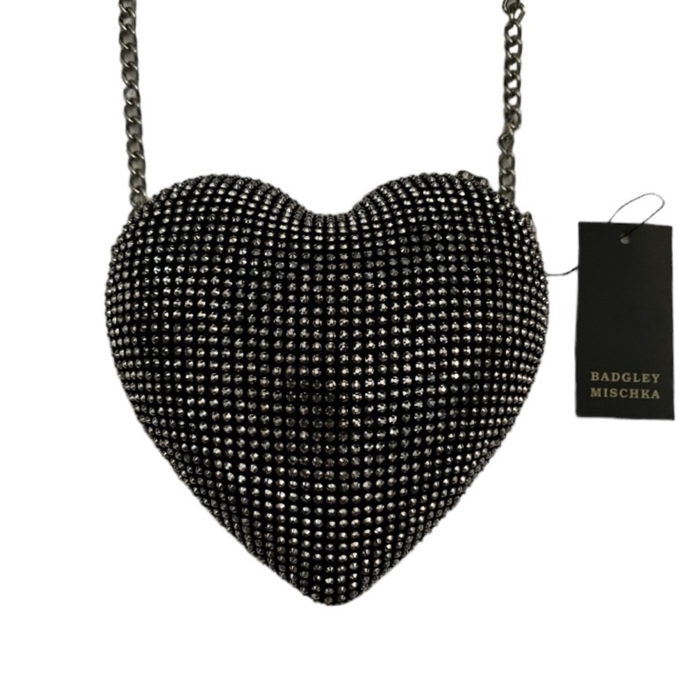 Badgley Mischka Heart Shape Rhinestone Clutch